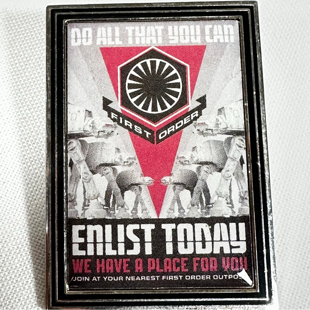 Disney Star Wars First Order Enlistment Propaganda Poster Pin At-At Enlist Today 12$